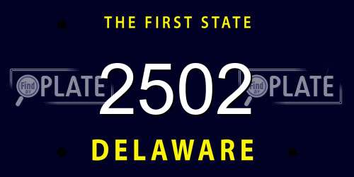 2502 Delaware License Plate