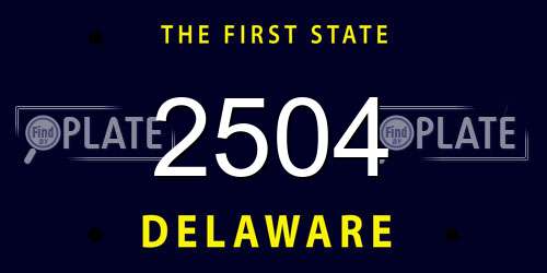 2504 Delaware License Plate