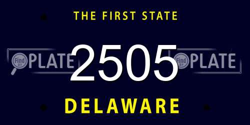 2505 Delaware License Plate