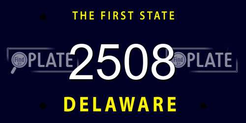 2508 Delaware License Plate