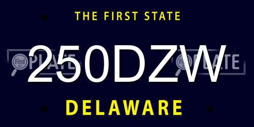 250DZW Delaware License Plate