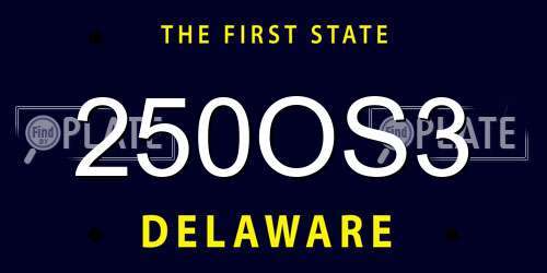 250OS3 Delaware License Plate