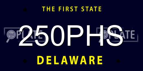 250PHS Delaware License Plate