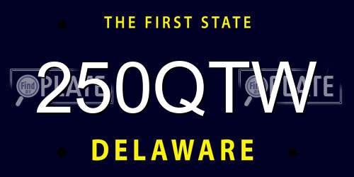 250QTW Delaware License Plate
