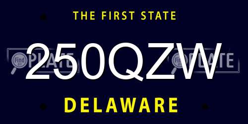 250QZW Delaware License Plate