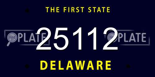 25112 Delaware License Plate
