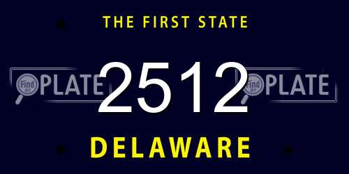 2512 Delaware License Plate