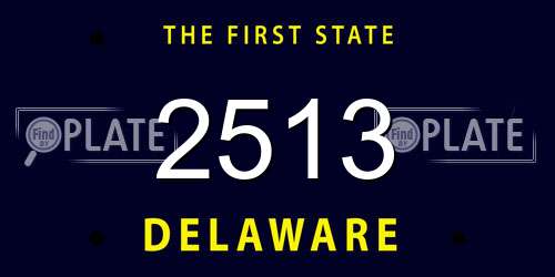 2513 Delaware License Plate