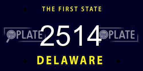 2514 Delaware License Plate
