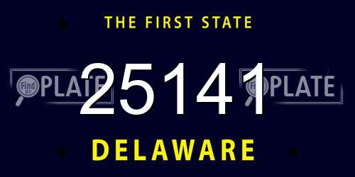 25141 Delaware License Plate