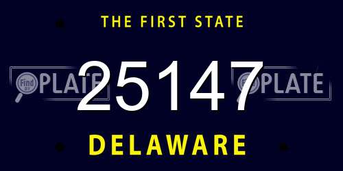 25147 Delaware License Plate