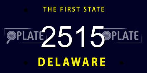2515 Delaware License Plate