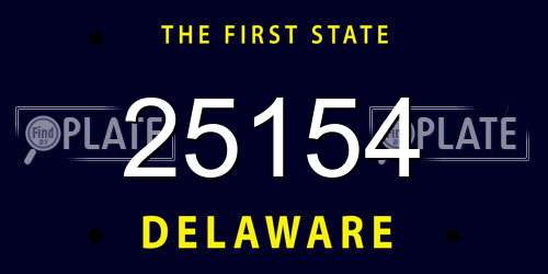 25154 Delaware License Plate
