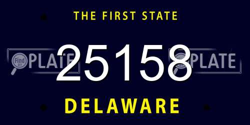 25158 Delaware License Plate