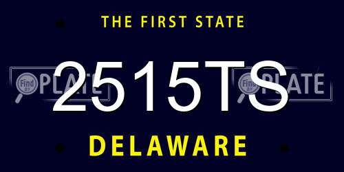 2515TS Delaware License Plate