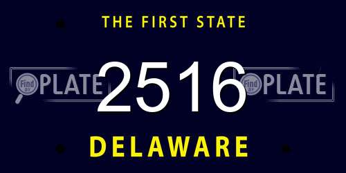2516 Delaware License Plate