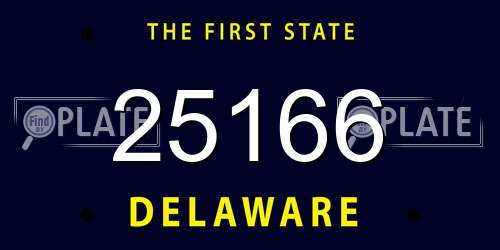 25166 Delaware License Plate