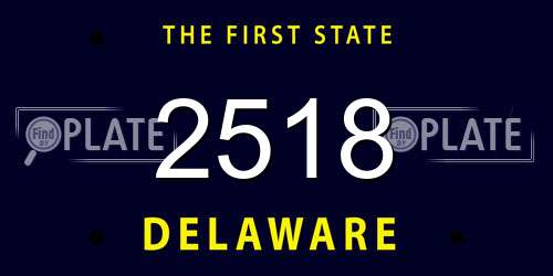 2518 Delaware License Plate