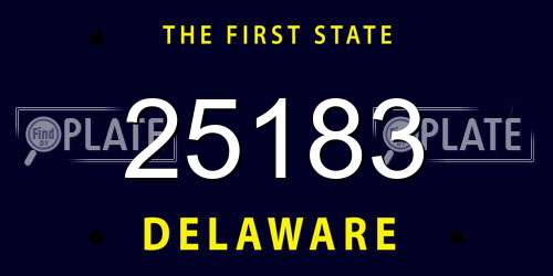 25183 Delaware License Plate