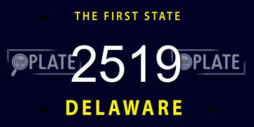 2519 Delaware License Plate