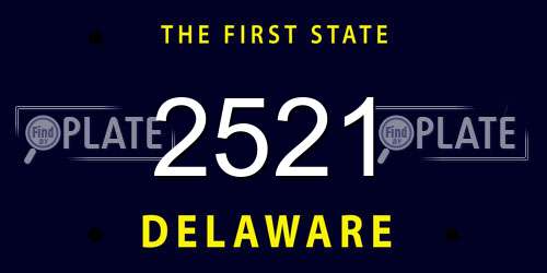 2521 Delaware License Plate