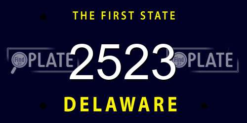2523 Delaware License Plate