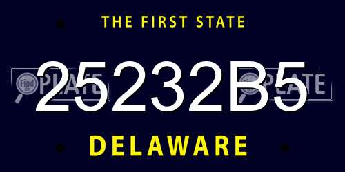 25232B5 Delaware License Plate