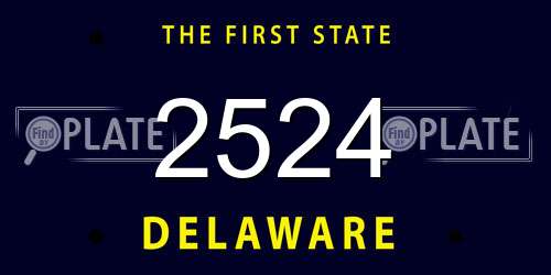 2524 Delaware License Plate