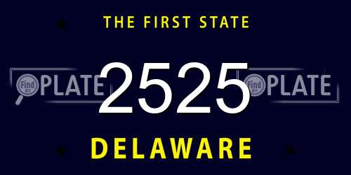 2525 Delaware License Plate