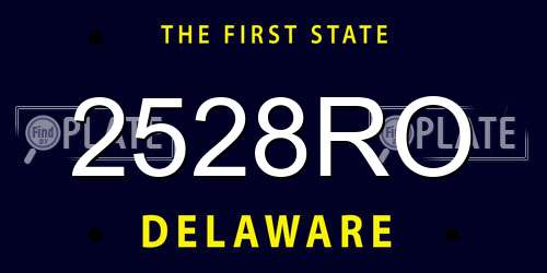 2528RO Delaware License Plate
