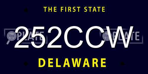 252CCW Delaware License Plate