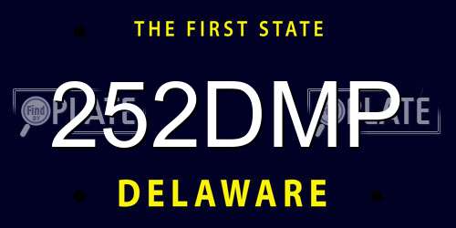 252DMP Delaware License Plate