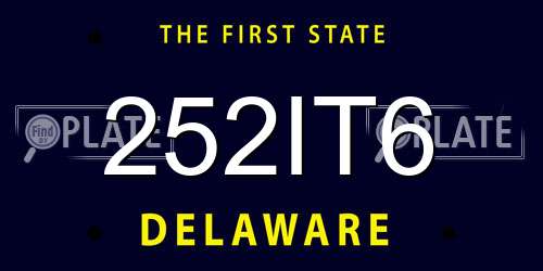 252IT6 Delaware License Plate