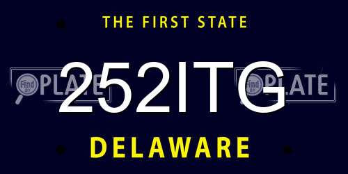 252ITG Delaware License Plate