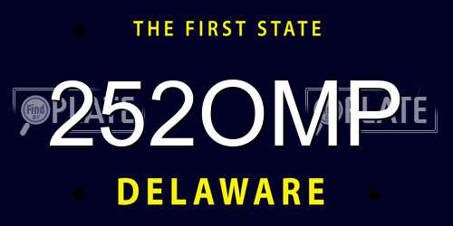 252OMP Delaware License Plate