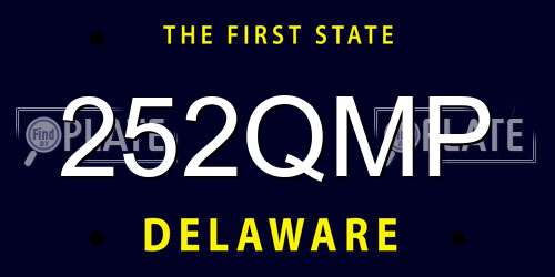252QMP Delaware License Plate
