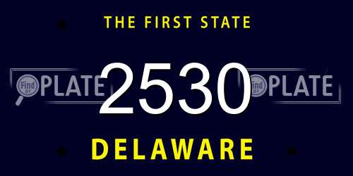 2530 Delaware License Plate