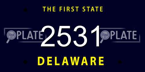 2531 Delaware License Plate