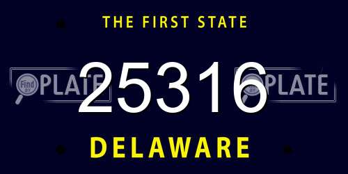 25316 Delaware License Plate