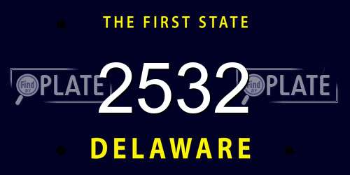 2532 Delaware License Plate