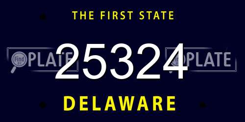 25324 Delaware License Plate
