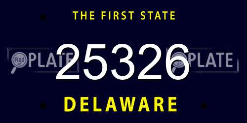 25326 Delaware License Plate