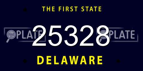 25328 Delaware License Plate