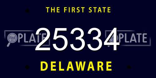 25334 Delaware License Plate
