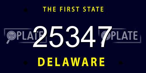 25347 Delaware License Plate