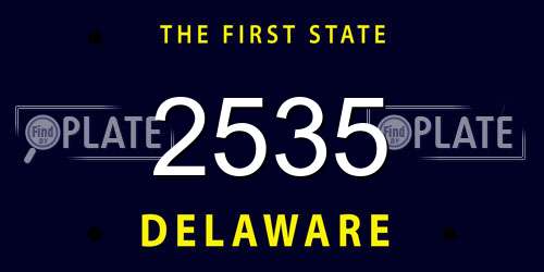2535 Delaware License Plate