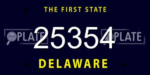 25354 Delaware License Plate