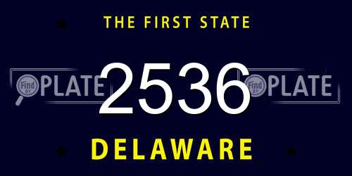 2536 Delaware License Plate