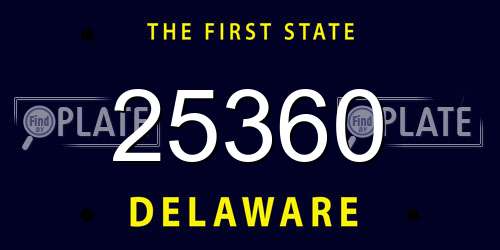 25360 Delaware License Plate