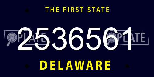 2536561 Delaware License Plate